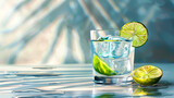 Chilled Gimlet Cocktail in Vector Art, Light Background
