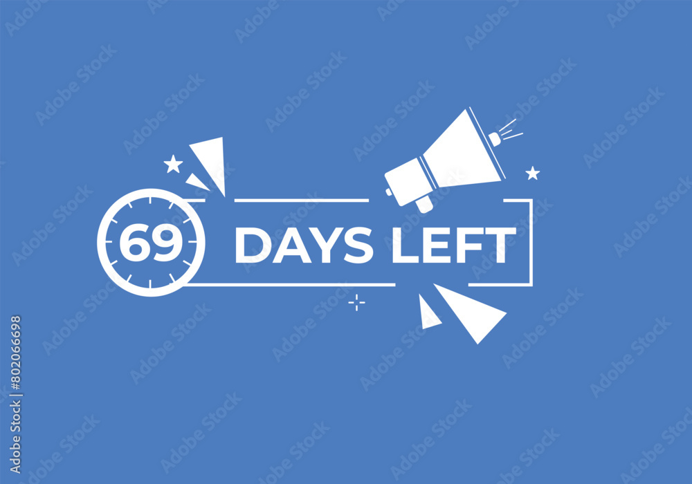 68 days to go countdown template. 68 day Countdown left days banner design. 68  Days left countdown timer
