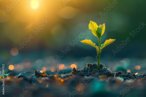 A young plant emerging from soil surrounded by coins, symbolizing the growth of investments and the importance of financial planning.
