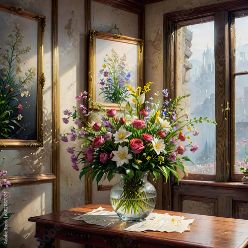 flowers in a window