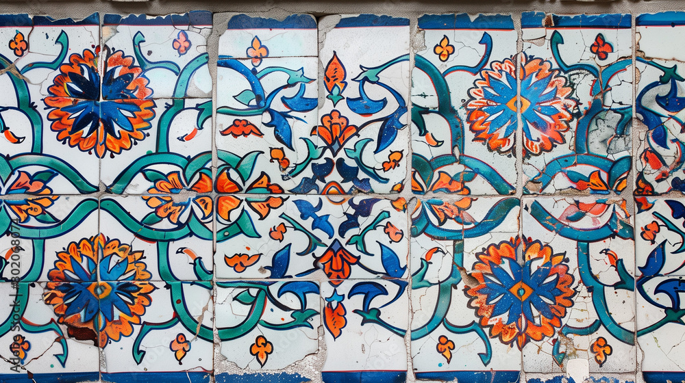 Traditional Colorful Ceramic Tile with Ornament