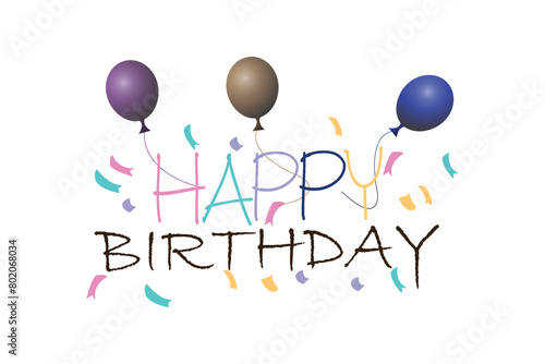 Happy birthday cute hand drawn doodle lettering postcard for Birthday Party