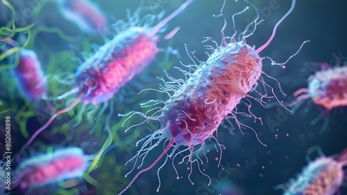 E coli using phage therapy to study mutant genome in bacterial colony . Concept Bacteriophages, Mutant Genome, E, coli, Phage Therapy, Bacterial Colony photo