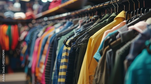 Vibrant Clothing Options in a Busy Retail Store Generative AI photo