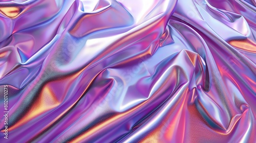 Holographic flow chrome fabric with a dynamic texture
