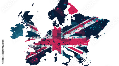 Isolated brexit map design Vectot style vector design
