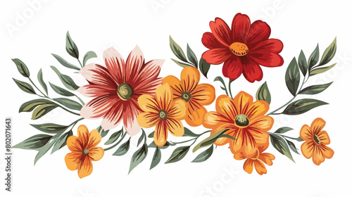 Isolated flowers decoration design Vectot style vector