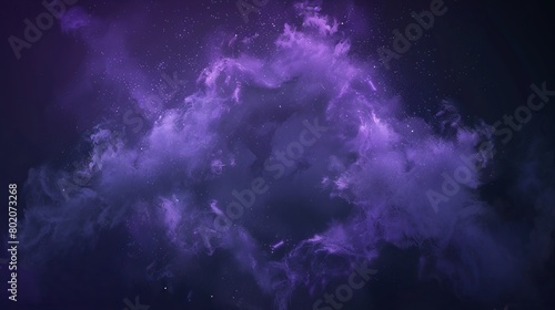 Modern realistic illustration of magic smoke clouds, smog or dust clouds with particles. Abstract background with purple mist, smog or dust clouds with particles, modern illustration.