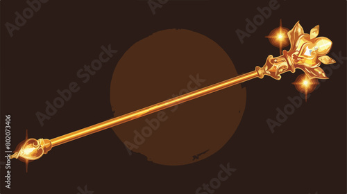 King scepter design Royal power wand insignia gold