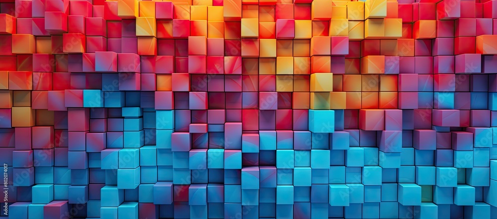 Fototapeta premium Colorful abstract background with squares