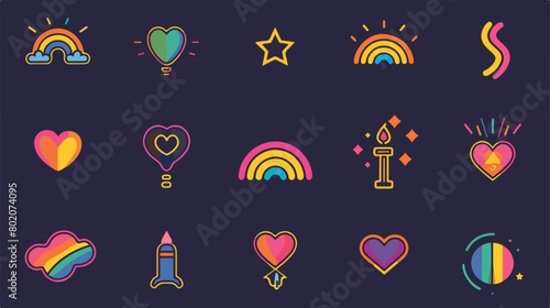 lgtbi icon set design Sexual orientation gender ident