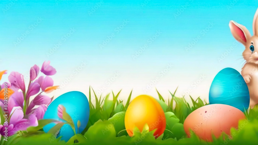 Bright Easter eggs and spring flowers on green grass outdoors
Bright Easter eggs and spring flowers on green grass outdoors