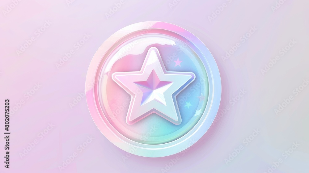 An iridescent sticker or label with a holographic texture, a pearlescent unicorn or rainbow blur badge, a modern stamp with a gradient or ombre neon effect, a round star shape, or a price or sale An iridescent sticker or label with a holographic texture, a pearlescent unicorn or rainbow blur badge, a modern stamp with a gradient or ombre neon effect, a round star shape, or a price or sale
