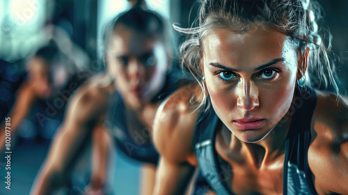 Woman Engaged in Intense Fitness Training © didiksaputra