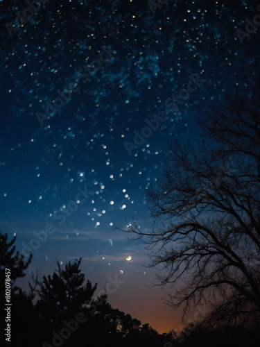 Celestial Reverie, Serene Moonlit Sky with Wispy Clouds in Deep Midnight Gradient.