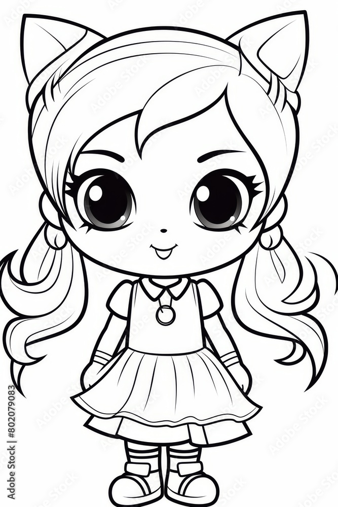 Sweet Cat Girl Smiling with Big Eyes Sweet Cat Girl Smiling with Big Eyes