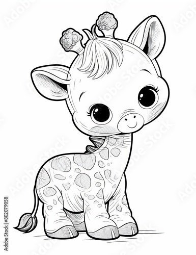 Sweet Baby Giraffe Coloring Page