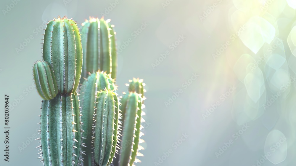 Cactus with a soft silver background, classic magazine style, gentle glow, frontal perspective Cactus with a soft silver background, classic magazine style, gentle glow, frontal perspective