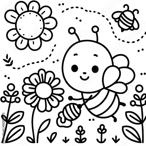 Busy Bee Coloring Page