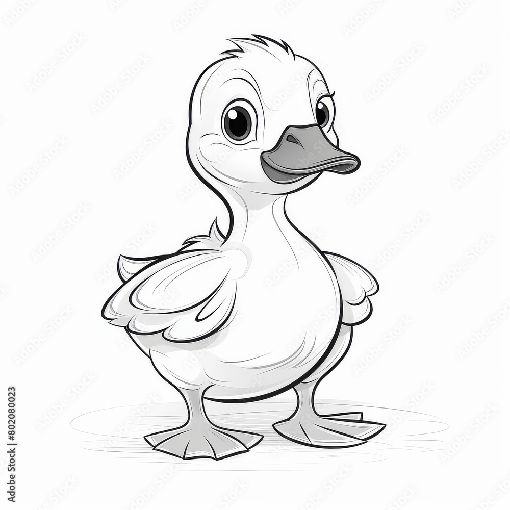 Fototapeta premium Cheery Duckling Drawing