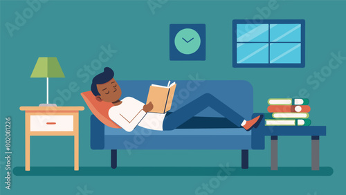 In a separate room a student with a chronic illness takes their exam while lying down on a comfortable couch instead of sitting in a traditional desk.. Vector illustration