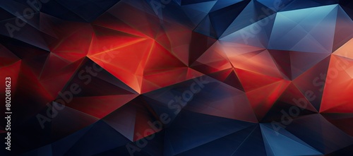 Red and blue abstract background with triangles photo