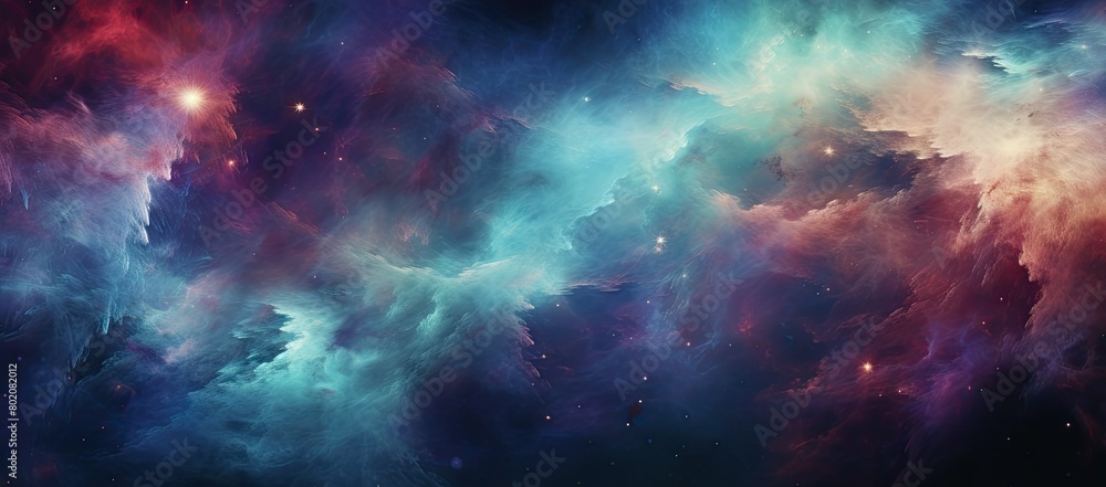 Colorful space filled with stars and clouds