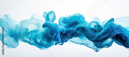 Floating blue liquid in the air photo