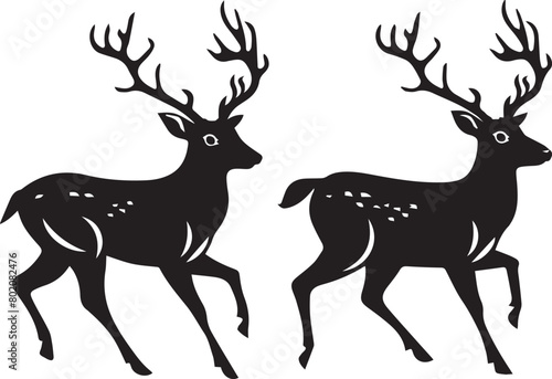 set of deer silhouettes