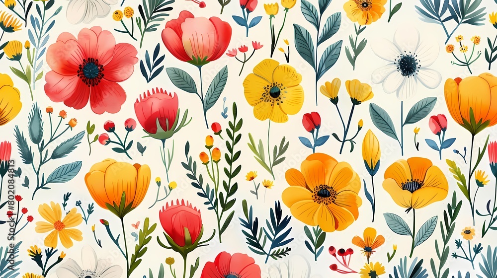 watercolor pattern flowers and herbs illustration poster background watercolor pattern flowers and herbs illustration poster background