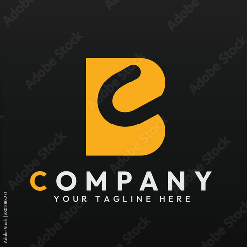 Logo vector template of letter B and U