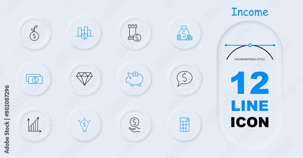 Profit set icon. Coin, sprout, tower, earnings strategy, statistic, money, diagram, growth, capital, savings, piggy bank, idea, startup, light bulb, dolor, neomorphism. Asset multiplication concept. Profit set icon. Coin, sprout, tower, earnings strategy, statistic, money, diagram, growth, capital, savings, piggy bank, idea, startup, light bulb, dolor, neomorphism. Asset multiplication concept.