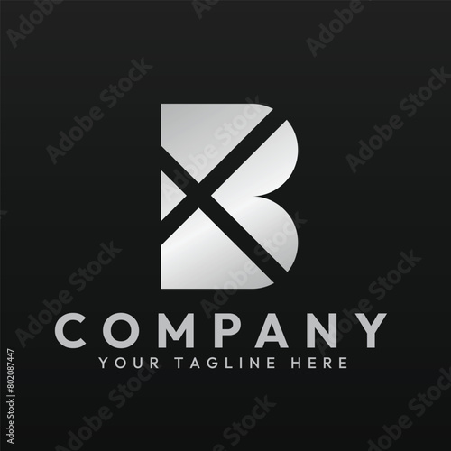 Logo vector template of letter B and X