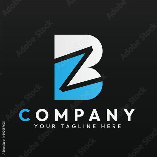 Logo vector template of letter B and Z