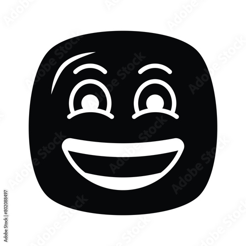 Enthusiastic emoji icon, happy face vector design