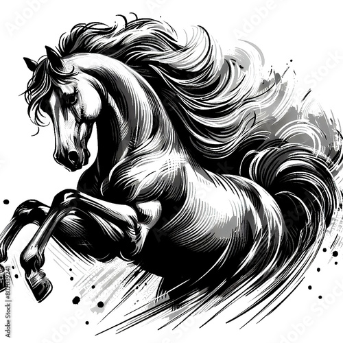 Illustration Arabian stallion photo