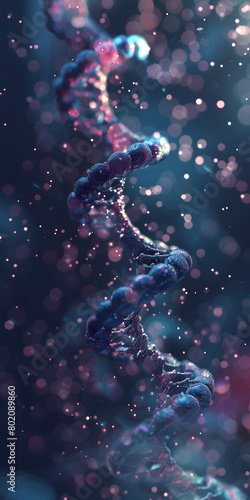 Título Dupla hélice de DNA com efeito de brilho gradiente