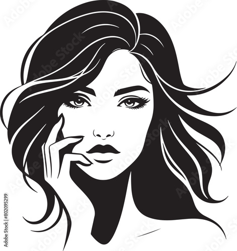Women Beauty Face Silhouette Vector Illustration