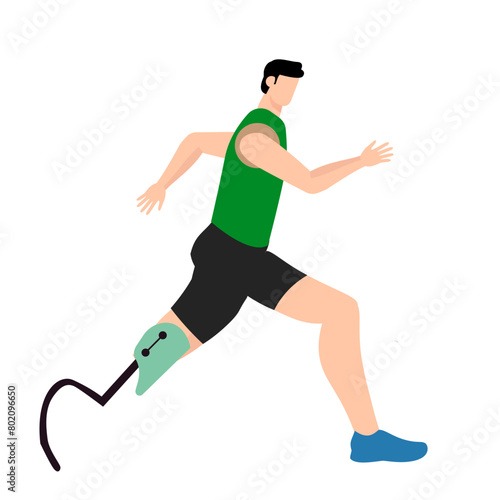 runner with prosthetic