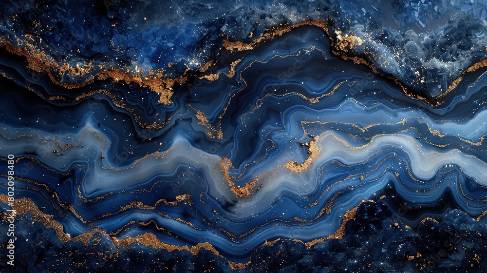 Fototapeta premium Luxury abstract marble background with beautiful combination of navy blue and silver