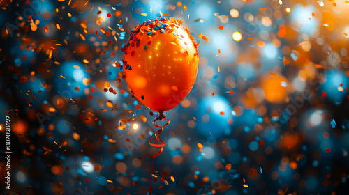 Company's Decade Celebration with Confetti and Orange Balloon
 photo