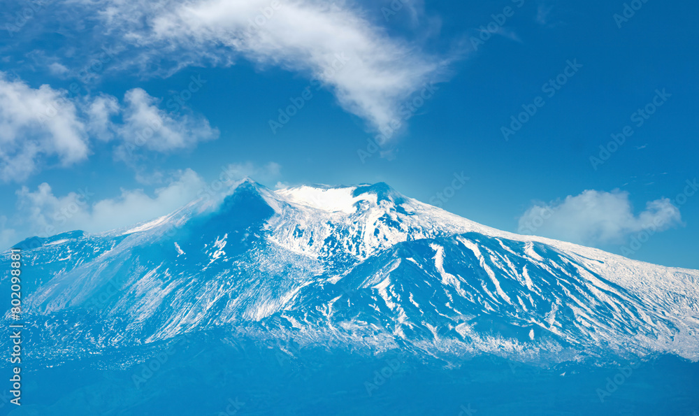 Closeup of the iconic Etna volcano, Sicily, Italy Closeup of the iconic Etna volcano, Sicily, Italy