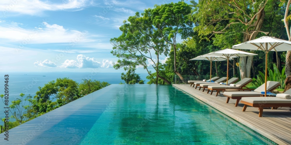Luxurious Vacation Retreat with Infinity Pool Generative AI