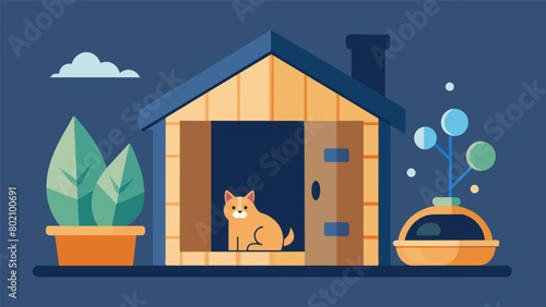 A minimalist sauna with a hidden petfriendly nook allowing pets to rest and relax in a quiet space while their owners enjoy the saunas heat..
