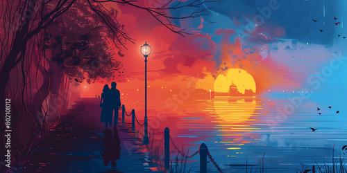 Marvel at the transformative power of a sunrise gradient scene, as bold colors merge into darker hues, infusing the visual narrative with depth and dimension.