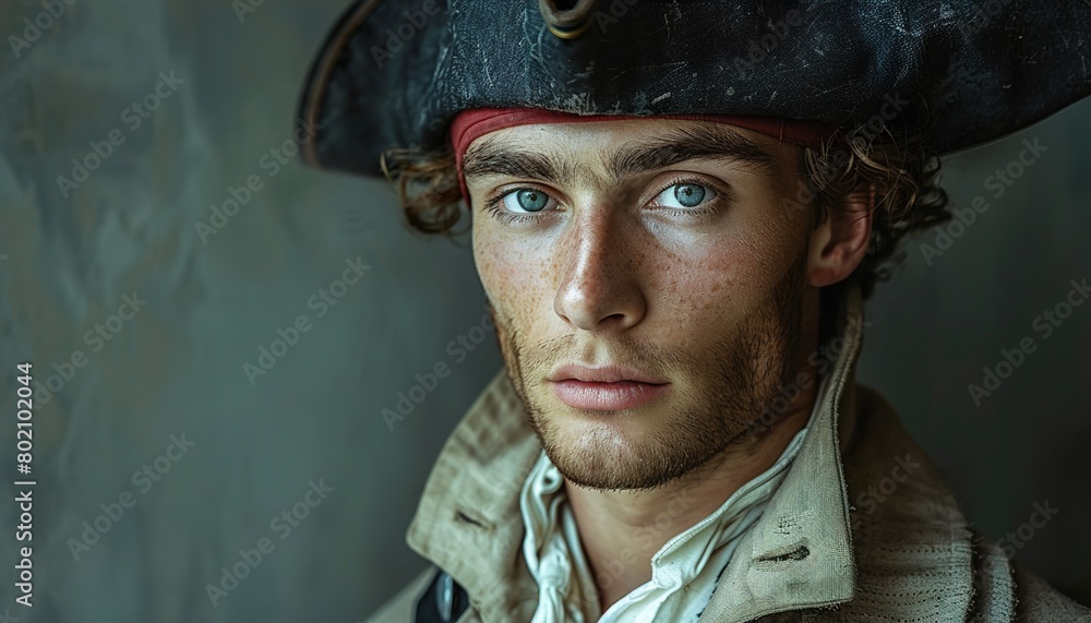 Good Looking Young Man in Pirate Fashion Outfit