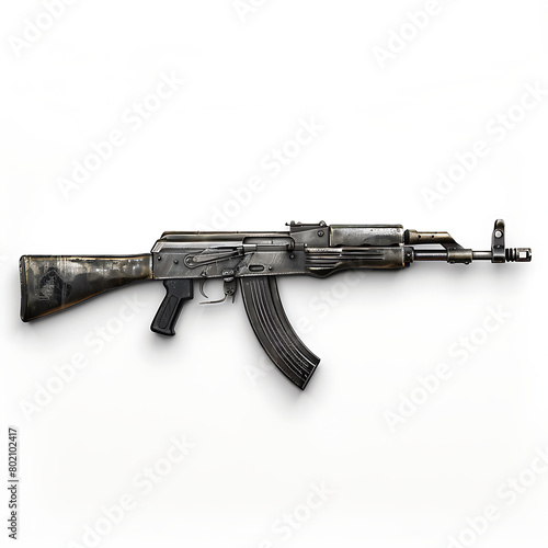 Rifle isolated white background, a high-precision weapon that challenges the stability and skill