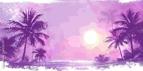 Summer Vibes with Palm Trees and Sunny Background Generative AI © Alexander