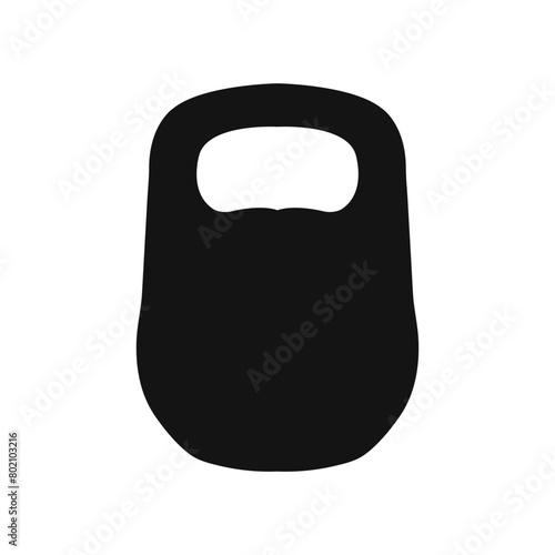 Abstract premium heavy cast iron kettle bell icon