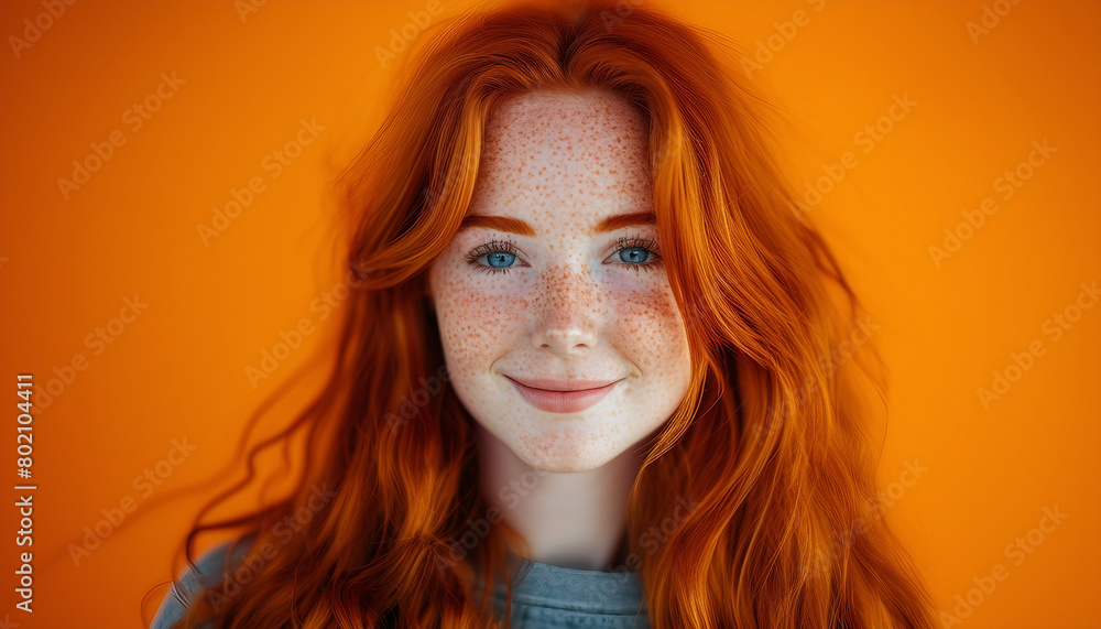 Joyful Radiance: Close-up of a Young Irish Redhead